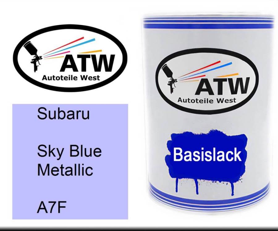 Subaru, Sky Blue Metallic, A7F: 500ml Lackdose, von ATW Autoteile West.